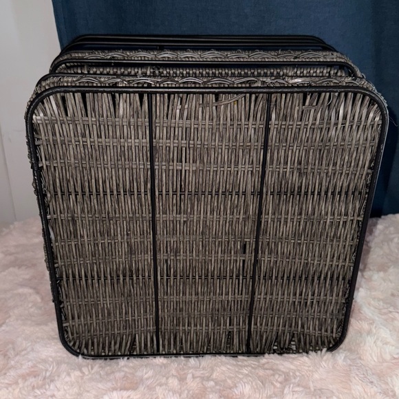 Mesa Black Woven Storage Basket Picnic Caddy Organizer - Picture 13 of 14